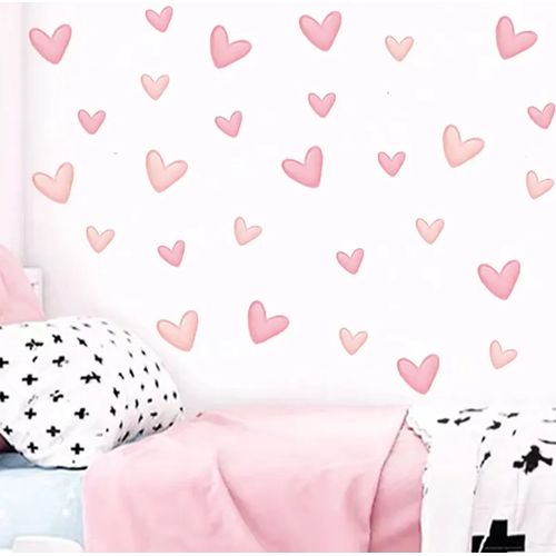 Autocollants Rose Imperméable pour Chambre d'Enfant et de la Maison, 60 Pièces