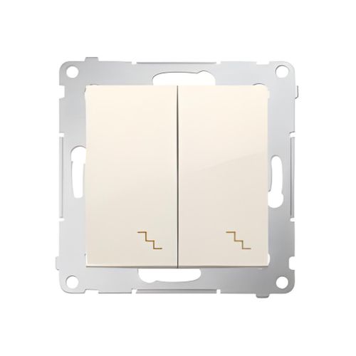 Interrupteur Va-et-Vient Double - Connexion à Vis 10AX avec Griffes - Commande d'Éclairage - Couleur Crème