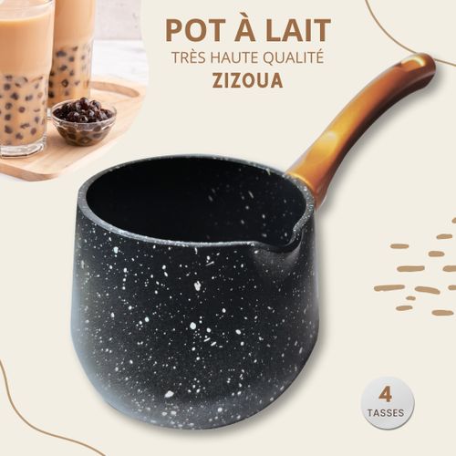 حلة حليب (زيزوا) 4 فناجين قهوة أو قدر حليب. طلاء الجرانيت توب إينوكس 304 بدرجة الغذاء