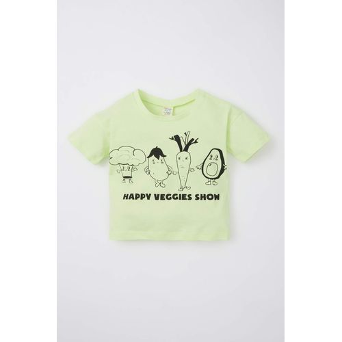 Regular Fit Short Sleeve Vegetable Printed T-Shirt
