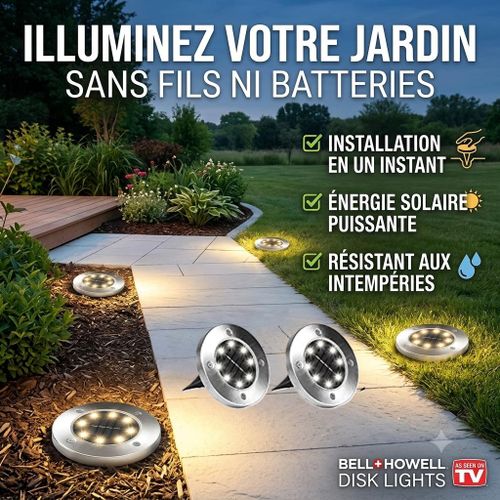 Lampes Solaires LED de Jardin 8 LED Ultra Lumineuses – Éclairage Automatique Étanche pour Allées, Pelouse, Terrasse et Aménagement Paysager, Résistantes à la Rouille et Sans Câblage