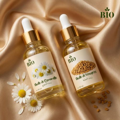 Huile de Camomille 50 ml et Huile de Fenugrec 50 ml hydratation et soin quotidien organic