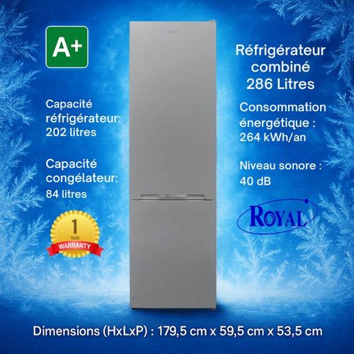 Réfrigérateur Combine R400 A+ 286 Litres Froid Statique - Silver