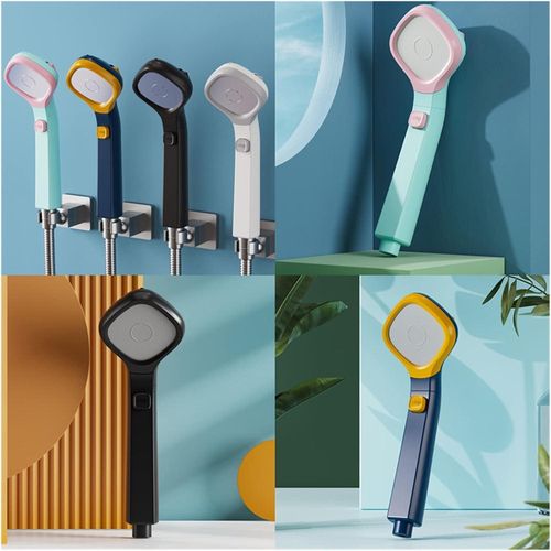 INEOUT – Pommeau de Douche à Haute Pression 3 Modes avec Filtre Économie d’Eau – Effet SPA (Couleur : Rose, Set Complet)