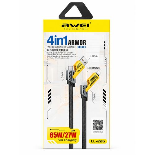 Câble Awei 4-en-1 Charge Rapide 65W/27W CL-226