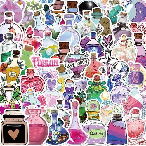 50pcs Potion Magic Colorful Bottle Stickers