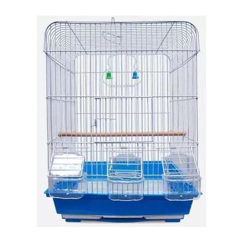 Grand Cage oiseaux trois mongeoires bleu