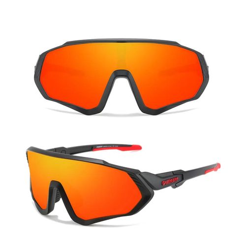 Lunettes de soleil polarisées miroir monobloc, lunettes de sport pour le cyclisme, protection anti-ultraviolet, lunettes de soleil D612