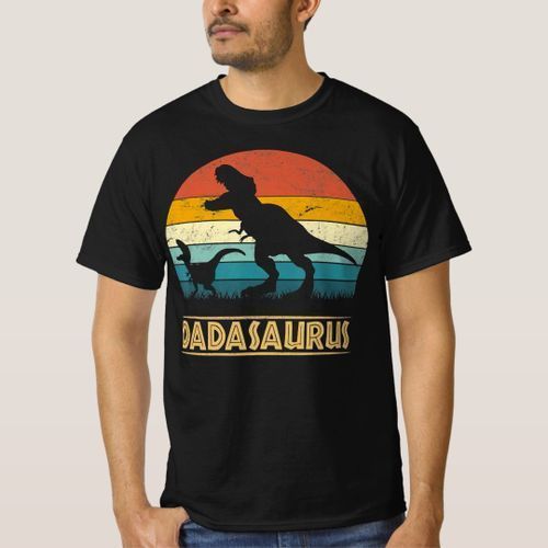 Daddy T-shirt Saurus t rex Men Fathers Family Family