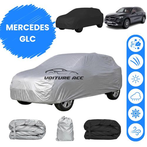 Bâche voiture imperméable double face – Protection complète contre pluie, soleil et poussière + sac offert ( MERCEDES GLC)