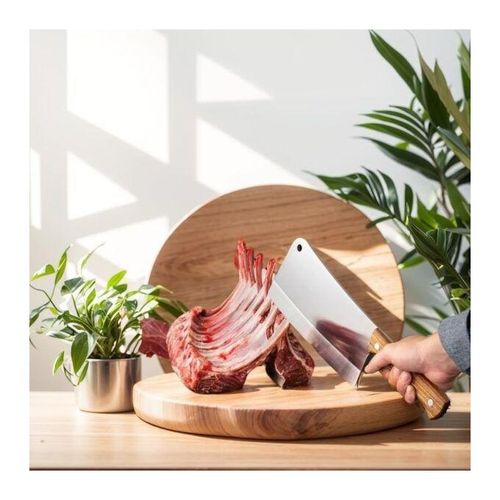 Lamacom Couteau à Couperet de viandes avec Manche en Bois pour l’Aïd Adha