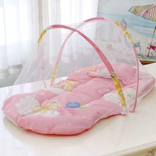 moustiquaire bébé, lit pliable portable rose avec fermeture éclair
