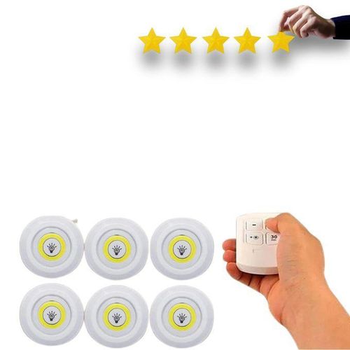 Lampe LED Sans Fil avec Télécommande – Éclairage Sous-Meuble à Intensité Variable, Lampe de Nuit à Piles pour Cuisine, Placard et Chambre