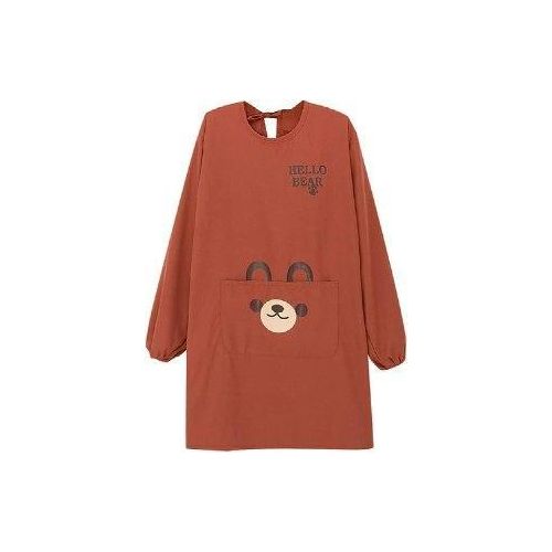 Tablier domestique manches longues avec motif ours et attache arrire