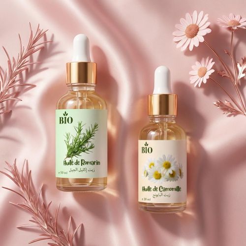 Sélection Huile de romarin 50 ml Huile de camomille 30 ml usage peau cheveux