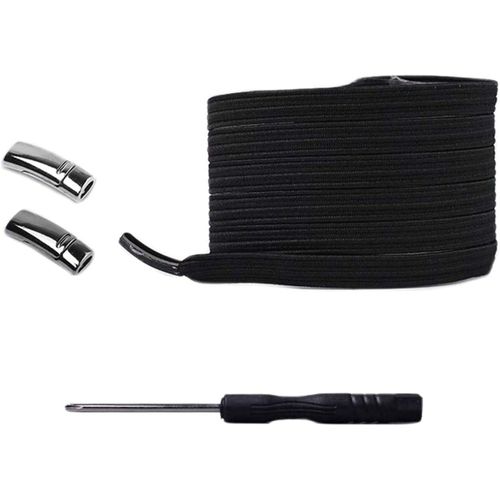 1 Paire Lacets de chaussures élastiques sans nœud pour enfants et adultes noir