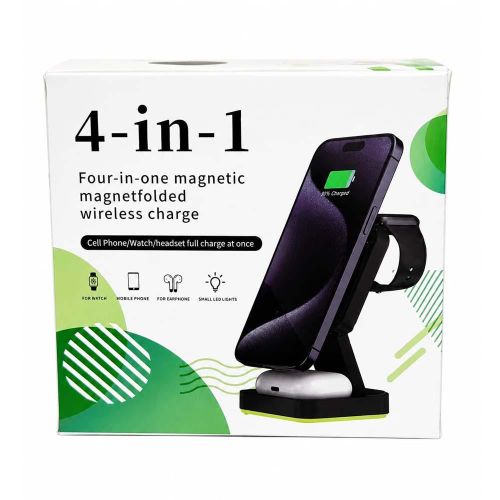 Station de charge 4-en-1 permet de recharger simultanément un smartphone, une montre connectée, des écouteurs et dispose
