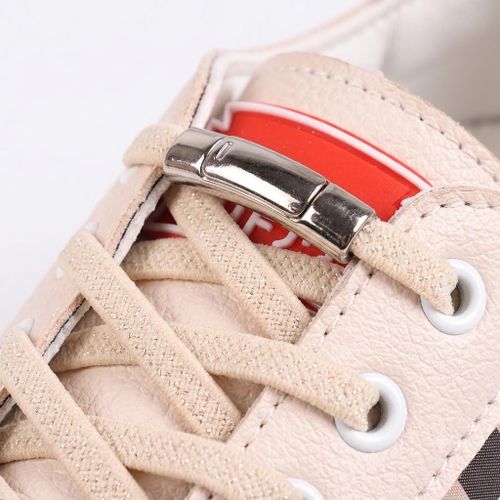 Paire Lacets de chaussures élastiques sans nœud pour enfants et adultes, couleur BEIGE.