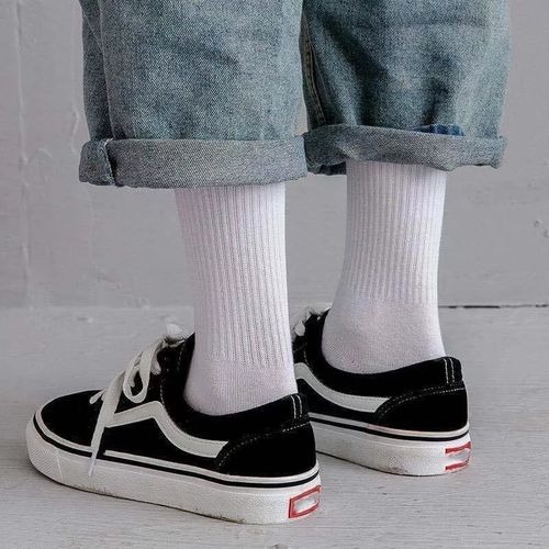 chaussettes (4) paires longues sport et travail unisexes Blanc Doux et léger