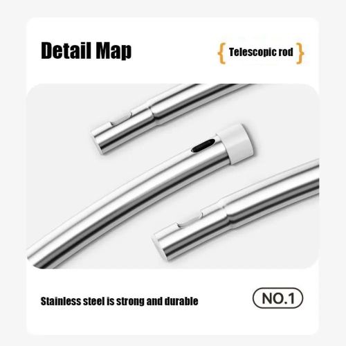 Nettoyeur de Vitres Télescopique Double Face avec Manche Long en Inox pour Fenêtres en Hauteur