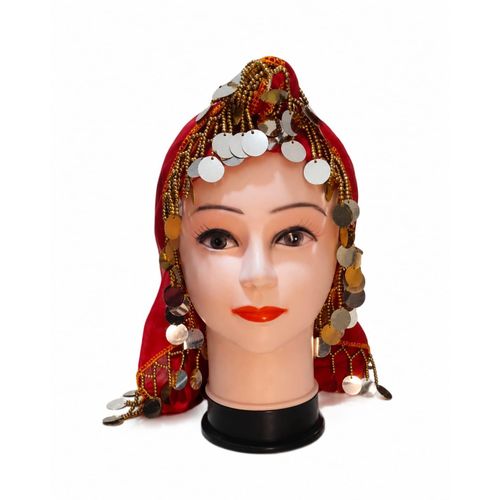 Foulard rouge pour femme, crocheté, conçu par la robe Hayati