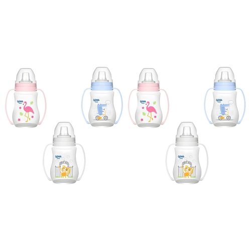Lot de 2 - Biberon Anti Fuite Avec Poignées - Design Bébé Ludique - Pour Enfants - 250ml