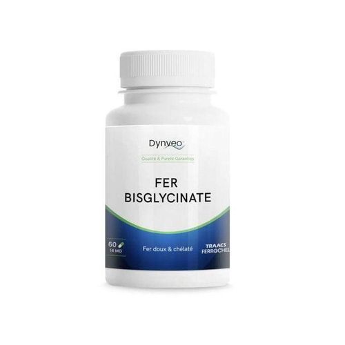 Fer Bisglycinate 14 mg - Fatigue, Immunité, Oxygénation - Forme chélatée ultra assimilable - Haute tolérance digestive - Vegan, sans additifs - 60 gélules (2 mois)