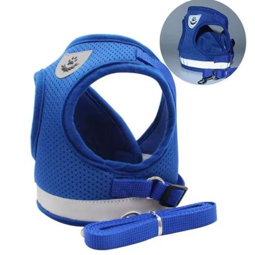 Harnai Gilet M pour Chat et Petit Chien avec Laisse – Maille Respirante Réfléchissante
