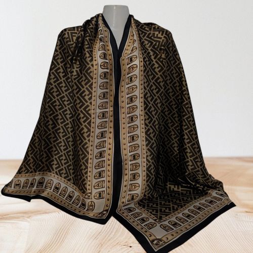 Hijab Châle en Satin de soie imprimé de haute qualité