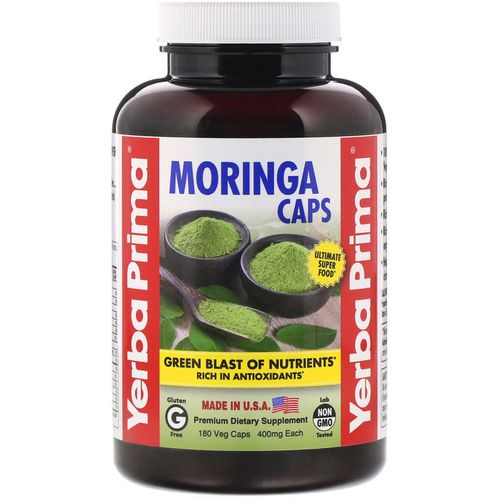 Capsules de moringa, 400 mg, 180 capsules végétariennes