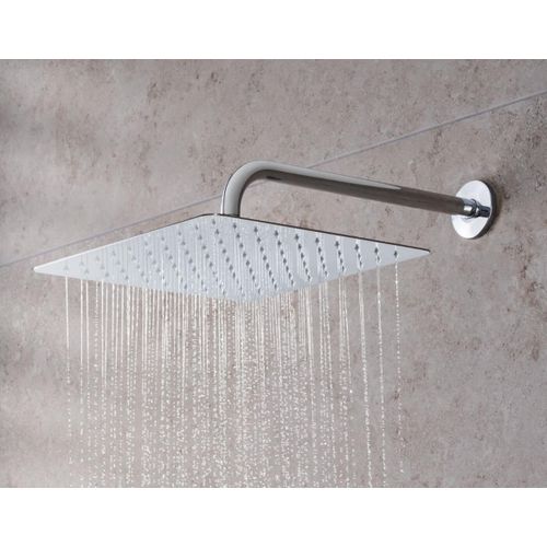 رأس دش مطري مربع فضي مدمج للحمام