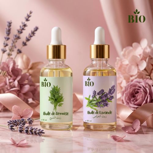 Huile de armoise 50 ml et Huile de lavande 50 ml usage peau et cheveux