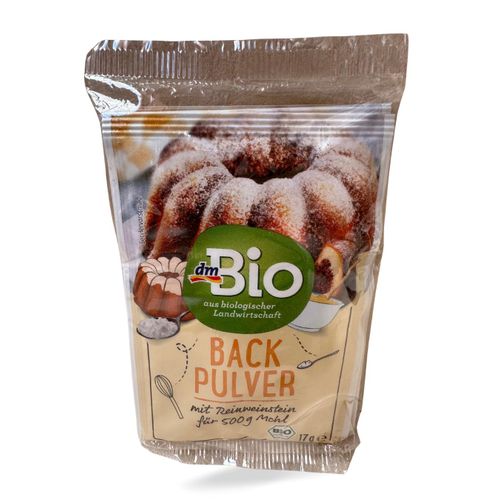 enerBiO Levure Chimique Bio au Tartre – 17 g – Sans Gluten – Vegan – Poudre à Lever pour Pâtisserie