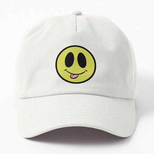 Visage souriant idiot casquette blanc unique