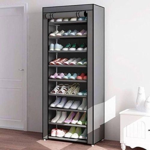 Armoire de rangement à chaussures en tissu non tissé multicouche, couloir de maison, armoire peu encombrante, 9 étages à chaussures