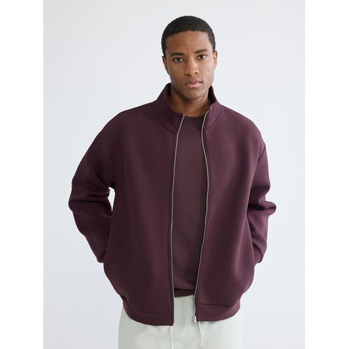 Sweatshirt zippé à col montant décontracté pour homme