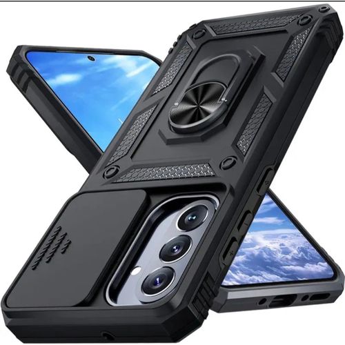 Coque de Protection Antichoc 3-en-1 pour samsung calaxy A37 5g avec Cache Caméra Coulissant et Anneau Support