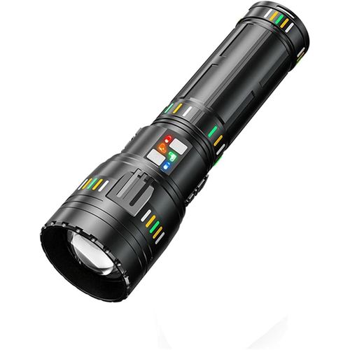Lampe torche LED rechargeable avec zoom et 5 modes d’éclairage