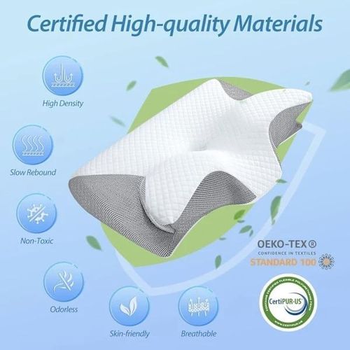 Oreiller ergonomique en mousse à mémoire de forme pour le soutien cervical et le confort du sommeil