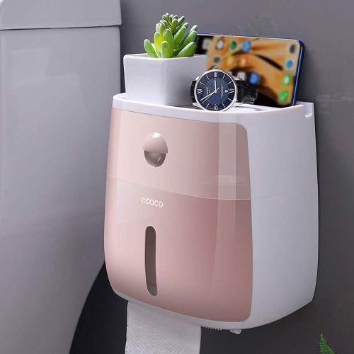 Porte Papier Toilette Mural Etanche avec Boite Rangement pour Salle de Bain