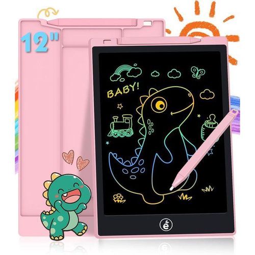 Tablette dcriture Dessin LCD 12 Pouces Colore Ardoise Magique lectronique Rutilisable Effaable avec Stylot cran Couleur Sensible la Pression Jouet ducatif pour Enfants Filles Garons Cadeau Idal pour cole Maison Bureau