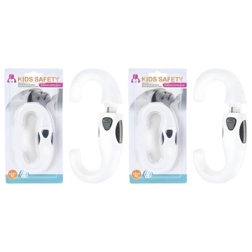 Sécurité Enfant - Verrou de Placard Réglable - Protection Anti-Ouverture - Blanc 120X62X25Mm - Lot de 2
