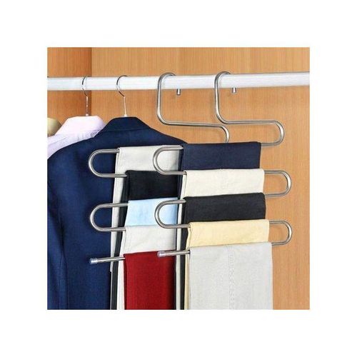 Cintre pantalons multifonctions, en acier inoxydable, 5 étages, Porte-Pantalons