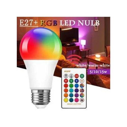 Ampoule LED RGB à couleur variable et télécommande.