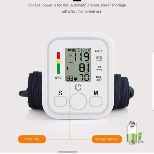 Tensiomètre électronique de bras – Mesure la pression artérielle et le pouls – Grand écran LCD