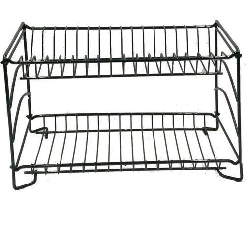 Égouttoir à vaisselle noir 80 cm 2 étages