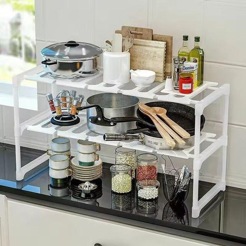 Étagère de Rangement Extensible à 2 Niveaux – Organisation Pratique