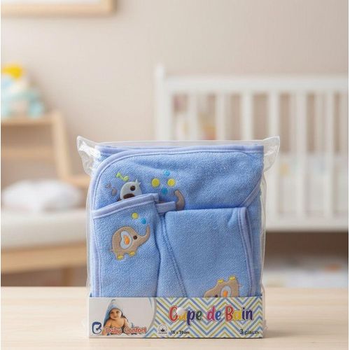 Ensemble cap e Bain 3 Pièces - Capuche Animaux (Serviette + Gant de bain)