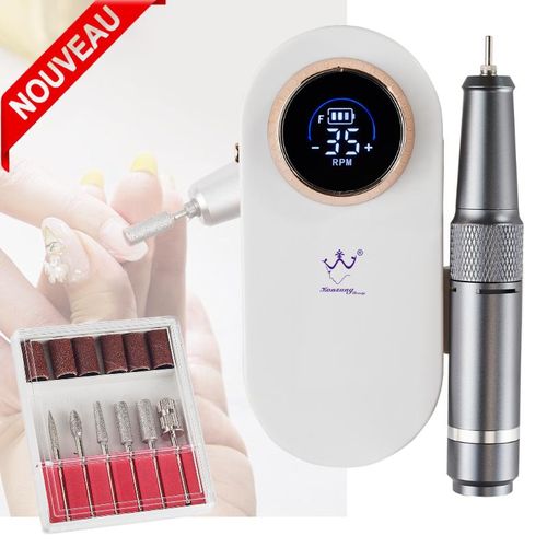 Machine de perceuse à ongles électrique 35000 RPM haute vitesse écran LCD avec manucure pédicure blanc