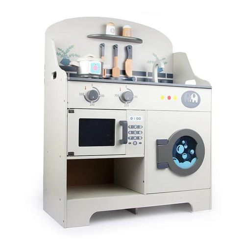 Cuisine en bois pour enfant avec micro ondes et lave-vaisselles - 78.5 x 29 x 59.5 cm